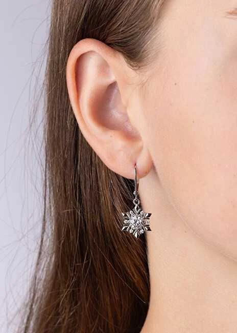 Silvego Elegant Sidabrinis Earrings Snowflake JJJE0811sw