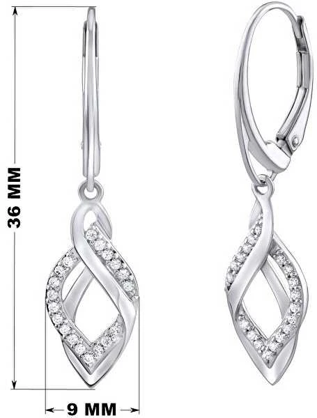 Silvego Elegant sidabrinis auskarai su cirkoniais Eria FW9671E