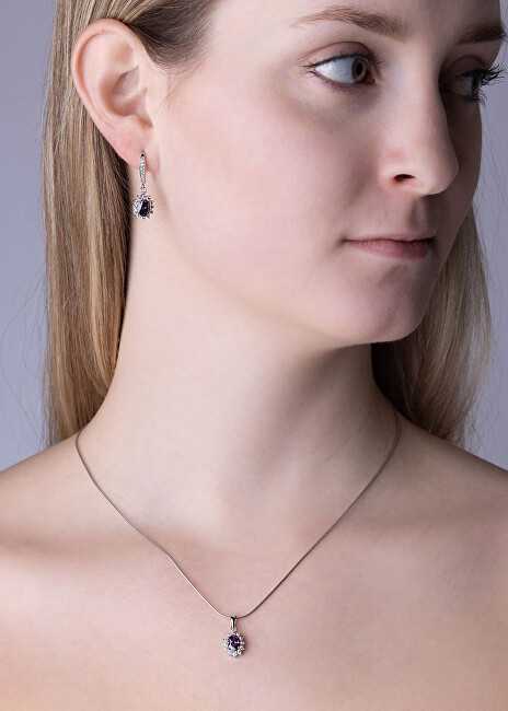 Silvego JJJE766SA Sidabrinis Sapphire Set (Earrings, Pendant)