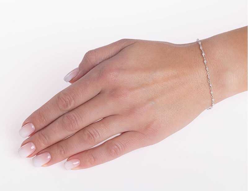Silvego Sidabrinis bracelet with genuine Arika rose auksinis 2mm INS1007BRQ