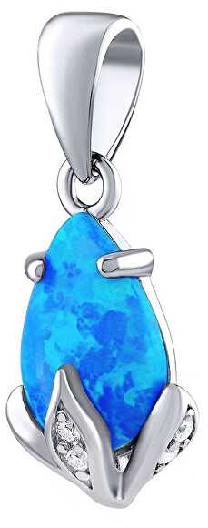 Silvego Sidabrinis Clarissa Pendant with Mėlyna Opal and Brilliance Zirconia JJJ1267PB