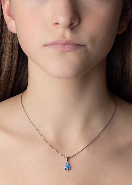 Silvego Sidabrinis Clarissa Pendant with Mėlyna Opal and Brilliance Zirconia JJJ1267PB