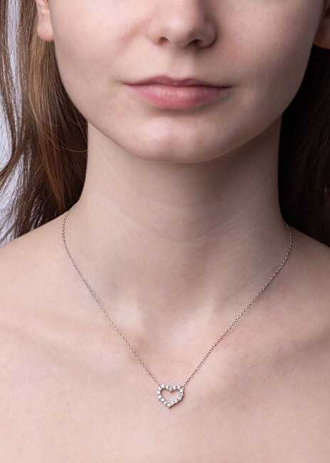 Silvego Sidabrinis heart pakabukas with zircons JJJN0685