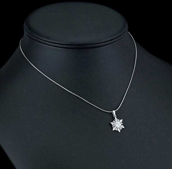 Silvego Sidabrinis pendant Snowflake with Swarovski zircons JJJP0811
