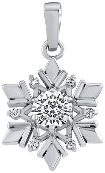 Silvego Sidabrinis pendant Snowflake with Swarovski zircons JJJP0811