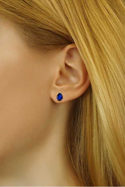 Silvego Sidabrinis set with dark mėlynas crystal glass JJJS4TM5 (earrings, pendant)