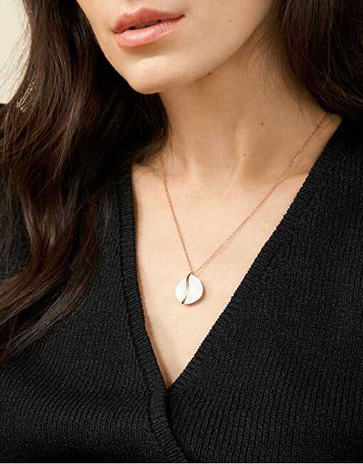 Skagen Žavingas bronzinis karoliai su baltu Sofie Sea Glass stiklu SKJ1813791