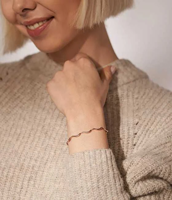 Skagen Deranti paauksuota moteriška apyrankė „Wave SKJ1787791“