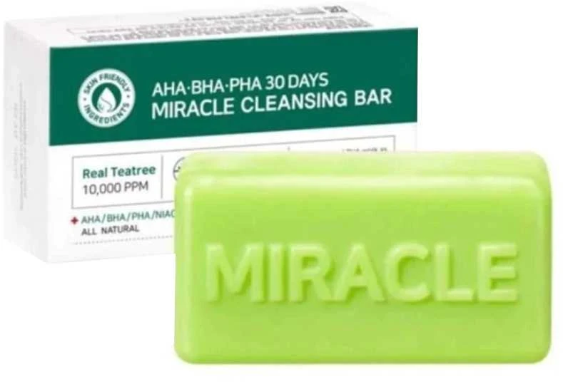 Some By Mi AHA BHA PHA 30 Days Miracle Cleansing Bar kietas prausiklis veidui su rūgštimis, 106 g