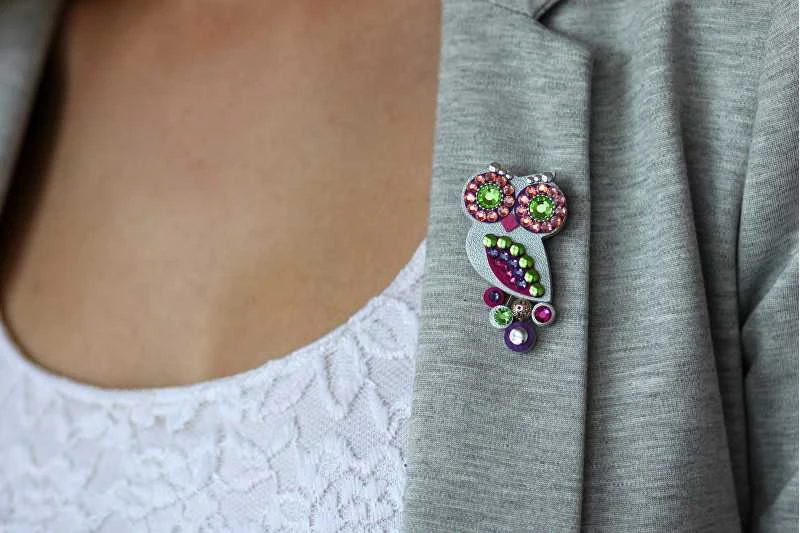 Sovičky Original brooch juodas Owl