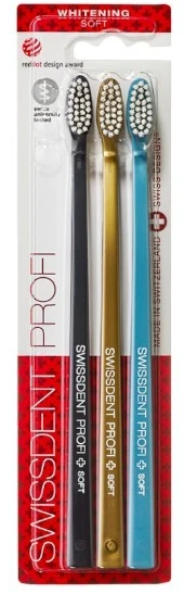 Swissdent Profi Whitening Trio Dantų šepetėlis unisex, 1 balení