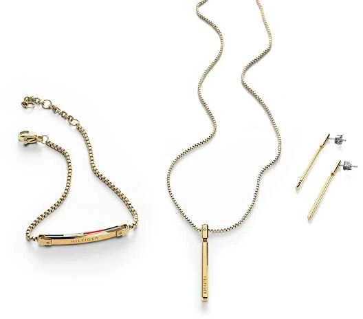 Tommy Hilfiger Auksuotas karoliai su pakabuku Linear 2780951
