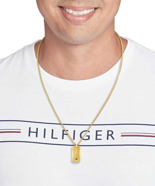 Tommy Hilfiger Auksuotas vyriškas karoliai su kariniais ženklais Jameson 2790628