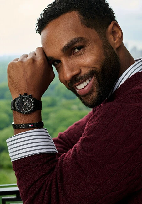 Tommy Hilfiger Juodas steel bracelet for men H-Link 2790717