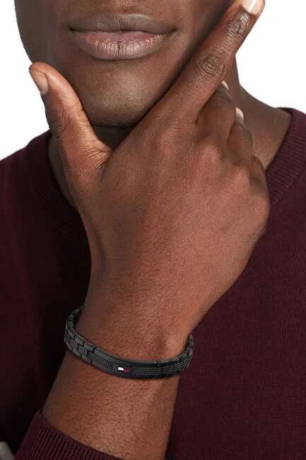 Tommy Hilfiger Nadčasový černý náramek pro muže Homme 2790420
