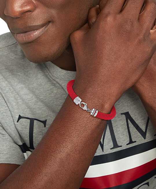 Biżuteria TOMMY HILFIGER 2790556. Bransoletka, Kolor raudona. Mężczyzna.