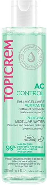 Topicrem AC Purifying Micellar Vanduo micelinis vanduo mišriai ir riebiai odai, 200 ml