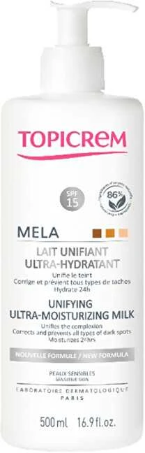 Topicrem MELA Unifying Ultra-Moisturizing Milk drėkinamasis kūno pienelis, 200 ml
