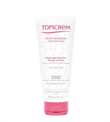 Topicrem Gentle Scrub švelnus šveitiklis veidui ir kūnui, 200 ml