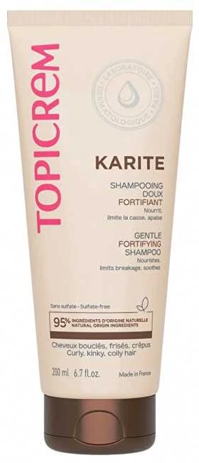 Topicrem Karité Gentle Fortifying Šampūnas stiprinamasis šampūnas garbanotiems plaukams, 200 ml