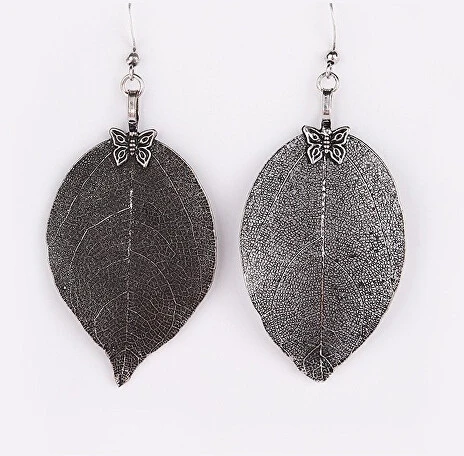 Troli Copper earrings Laurel leaves with a bow tie Laurel