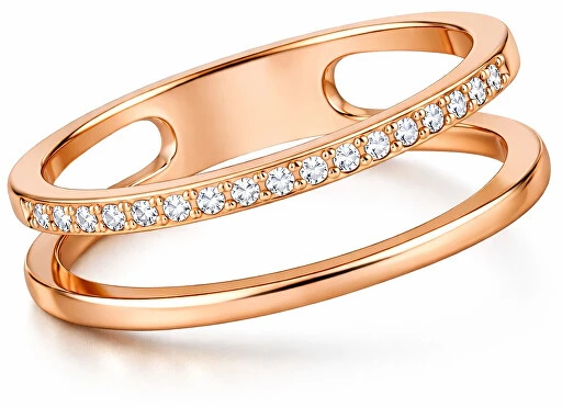 Troli Double minimalist rose auksinis ring