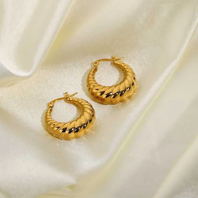 Troli Elegant steel hoop earrings