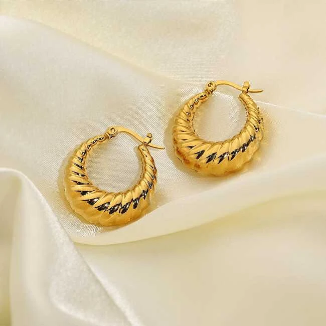 Troli Elegant steel hoop earrings