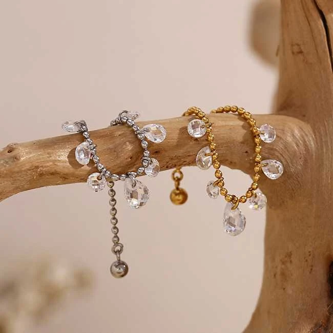 Troli Adjustable auksinis-plated steel ring
