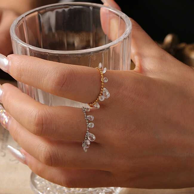 Troli Adjustable auksinis-plated steel ring