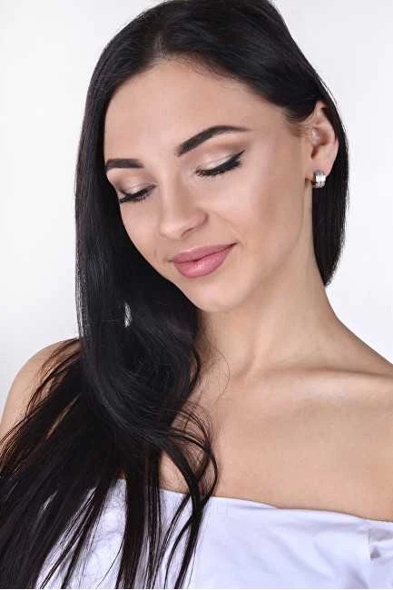 Troli Glittering steel earrings rings