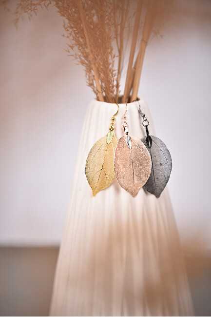 Troli Gold-plated earrings Laurel leaves