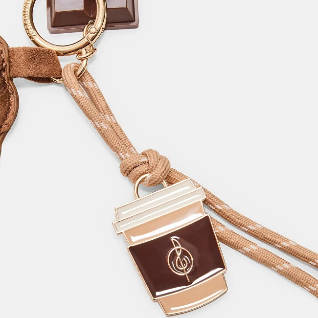 Troli Gold-plated handbag charm Croissant, coffee and chocolate