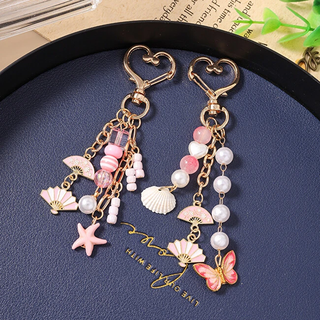 Troli Gold-plated handbag pendant Butterfly, fans and shells