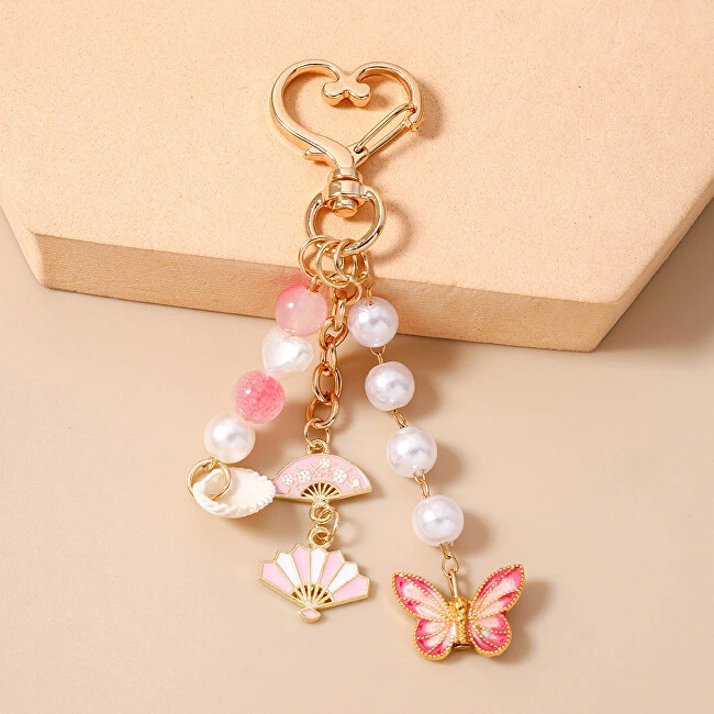 Troli Gold-plated handbag pendant Butterfly, fans and shells