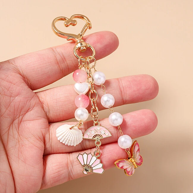Troli Gold-plated handbag pendant Butterfly, fans and shells