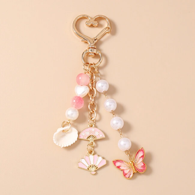 Troli Gold-plated handbag pendant Butterfly, fans and shells