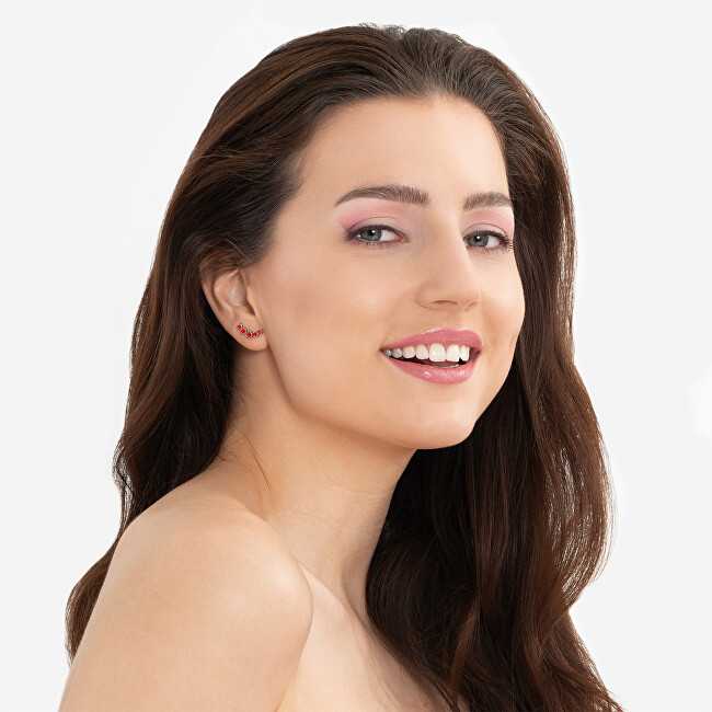 Troli Ilgas plieno viengubas auskaras su raudonais cirkoniais VHLLE00669SR