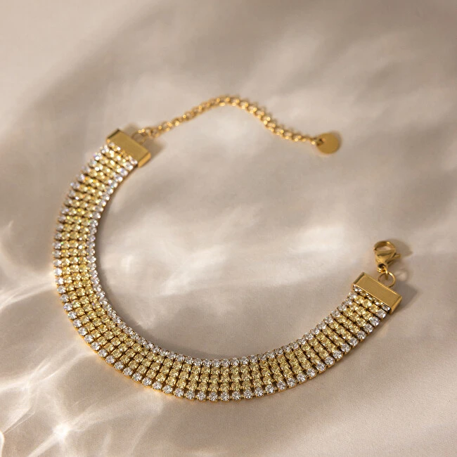 Troli Luxurious auksinis-plated bracelet with zircons Gold