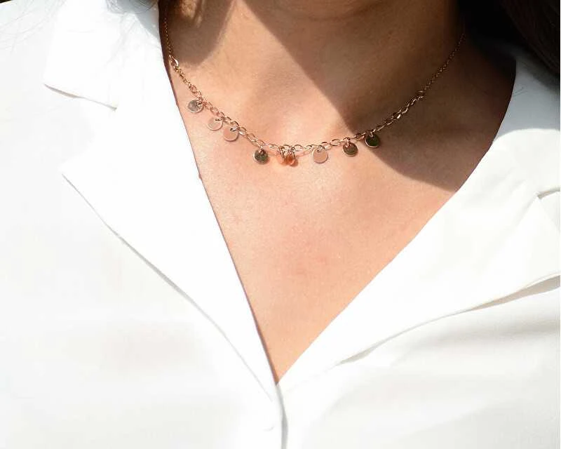 Troli Pinigų karoliai iš Rose Gold plieno