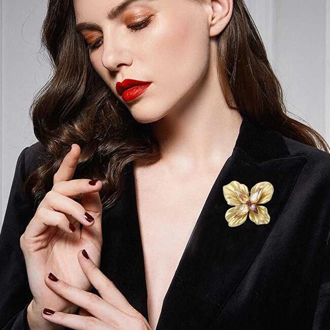 Troli Originali sagė su geltonais kristalais „Flower Gold“