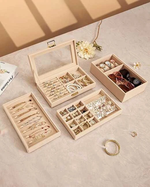 Troli rusvai gelsvas jewelry organizer