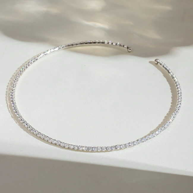 Troli Solid steel pakabukas with clear zircons Sidabrinis