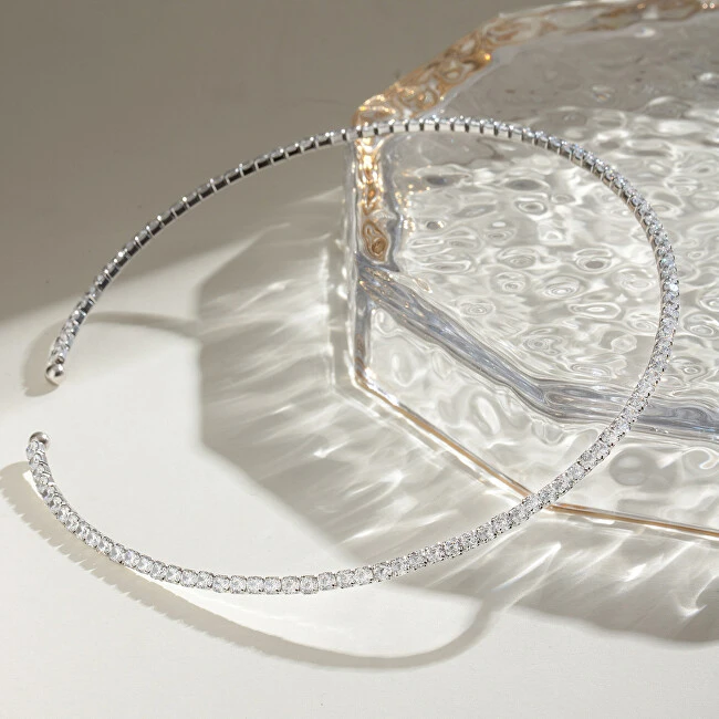 Troli Solid steel pakabukas with clear zircons Sidabrinis