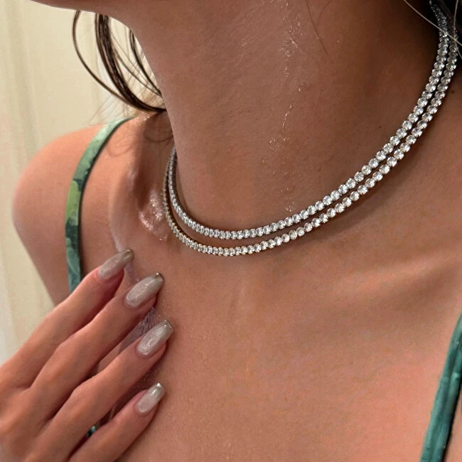 Troli Solid steel pakabukas with clear zircons Sidabrinis