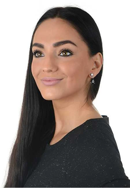 Troli Blizgantys auskarai su juodais kristalais