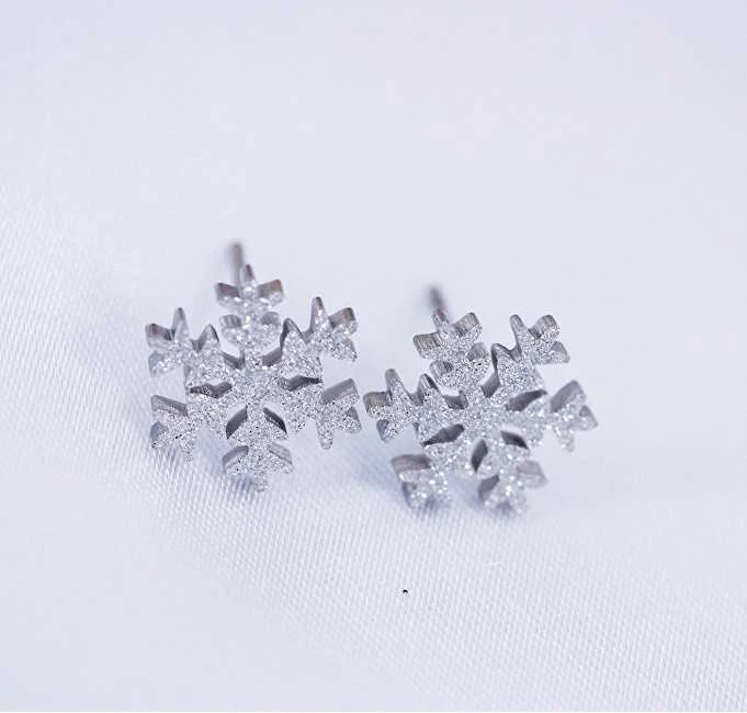 Troli Blizgantys auskarai iš plieno „Snowflake KE-013“