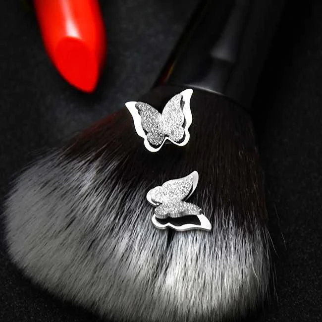 Troli Plieniniai metaliniai drugelių auskarai Butterfly KES-048-SIL