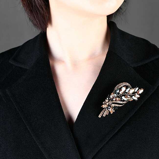 Troli Nuostabi sagė su spalvingais kristalais „Twig Sidabrinis“