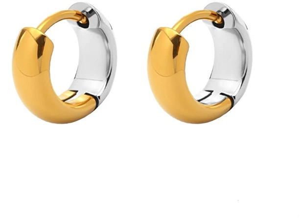 Troli Timeless bicolor hoop earrings made of steel